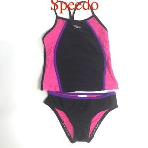 Speedo kids Swimsuit Pink/Black Size:7 Pre-owned